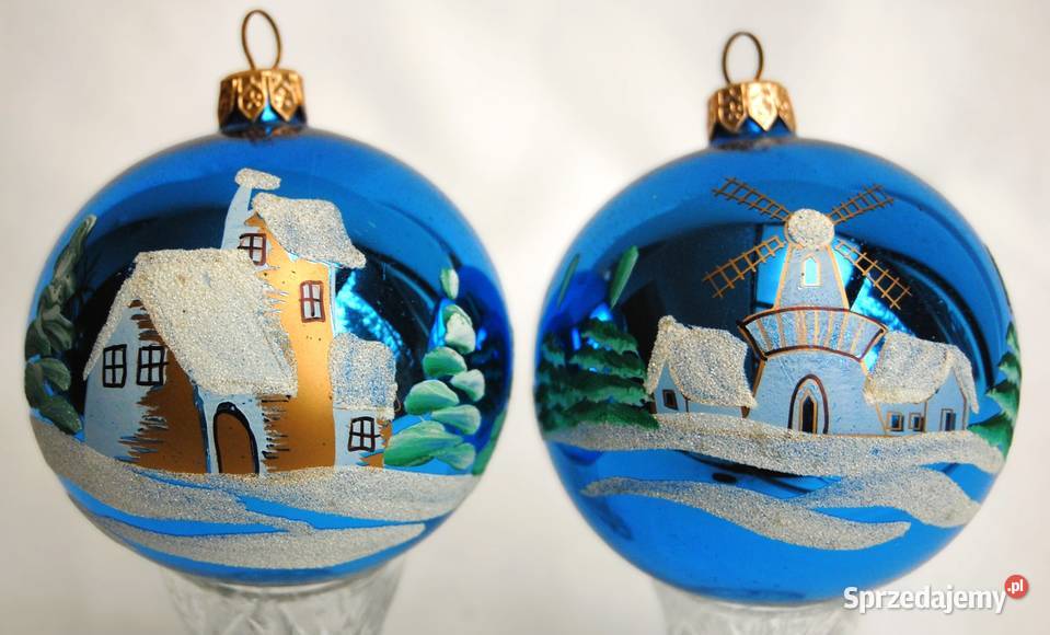 Bombki szklane choinkowe ręcznie malowane Lublin