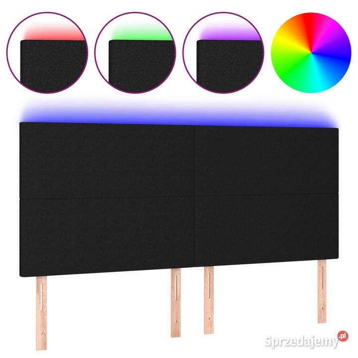 Zagłówek do łóżka z LED czarny 200x5x118128 Warszawa