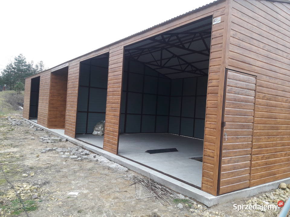 C102 Garaż 12x6 ZŁOTY DĄB Magazyn WIATA blacha