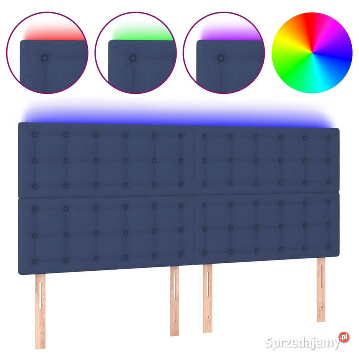 Zagłówek do łóżka z LED niebieski 180x5x118128 Warszawa