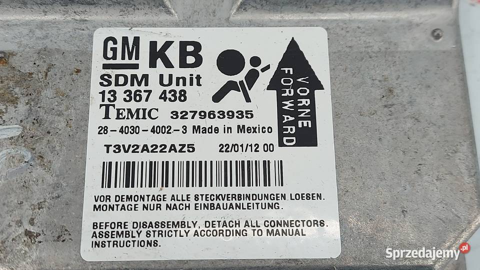 OPEL CORSA D 12 B moduł AIRBAG 13367438 osobowe Kielce sprzedam
