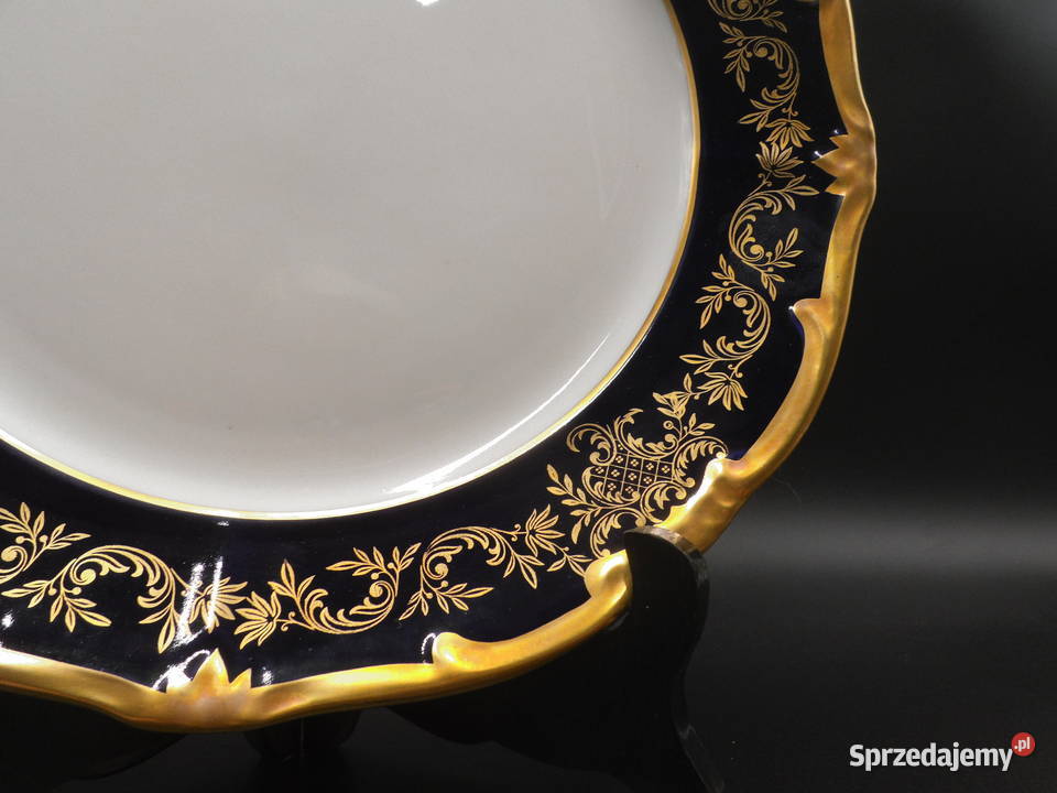 Weimar Patera Weimarska 24 karatowe złoto Porcelana i szkło Raszków