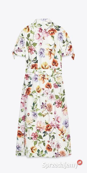 Sukienka midi długa Zara M L bawełna kwiaty Warszawa