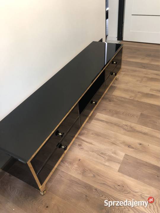 Komoda RTV czarna złota glamour nowoczesna Kępno