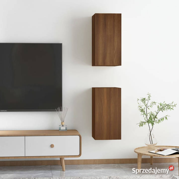 Szafki pod telewizor 2 brązowy dąb 305x30x60 Warszawa