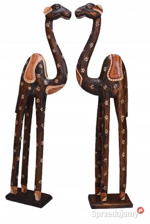 Dwa Wielbłądy Figury Z Drewna Wielbłąd Kraków