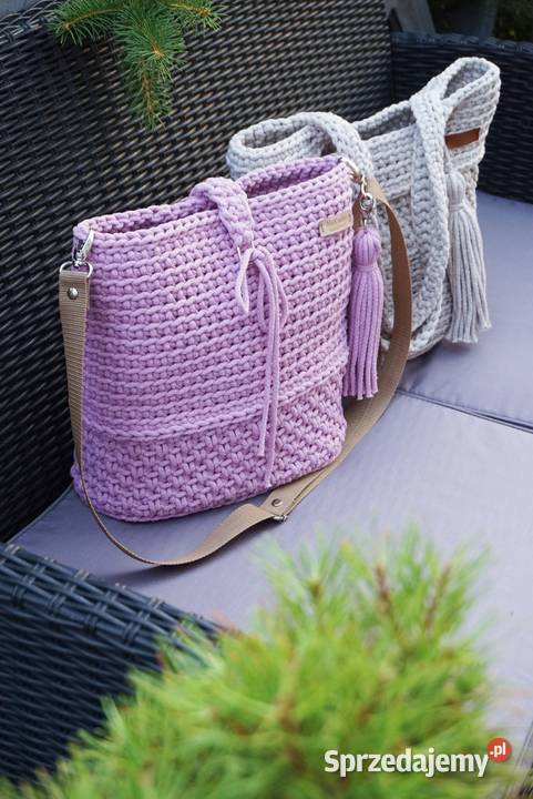 Torba torebka ze sznurka bawełnianego handmade Józefów