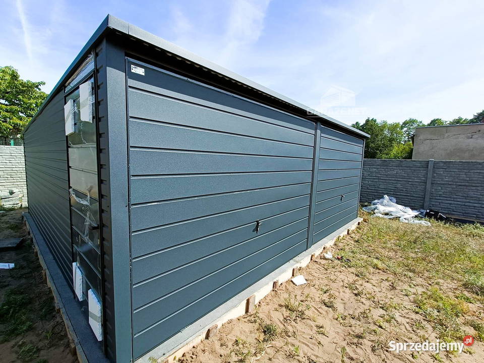 GARAŻ BLASZANY 6m x 5m 2X BRAMA UCHYLNA GRAFIT Płock