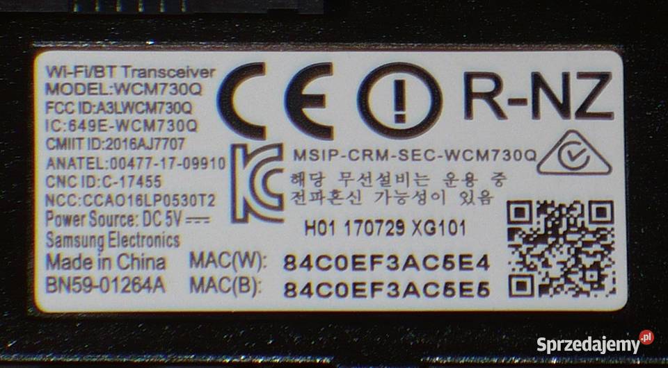 Moduł WiFiBT WCM730Q TV Samsung UE40MU6172U Samsung Lublin