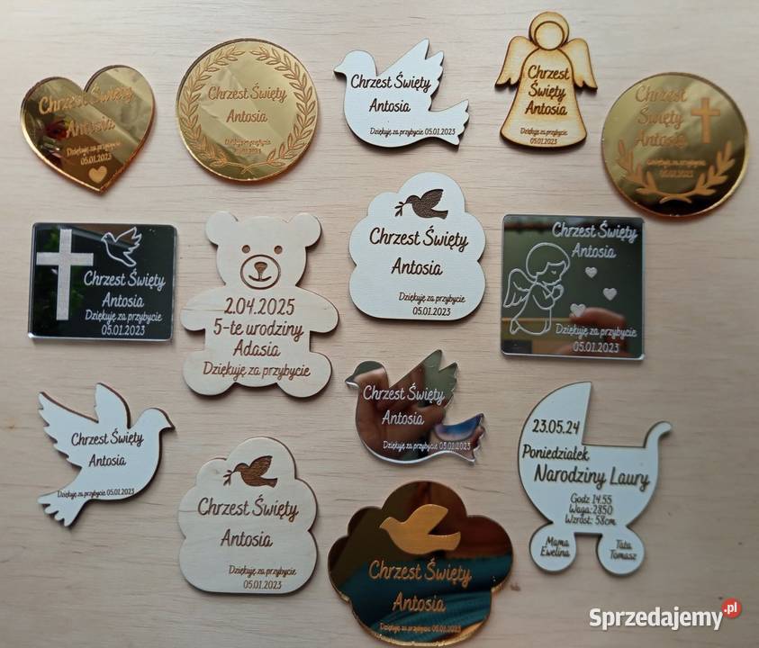 Magnesy na lodówkę z okazji Chrztu narodzin świętokrzyskie