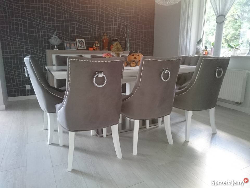 Krzesło shabby vintage pikowane tapicerowane z Stoły, krzesła, biurka Szczecin