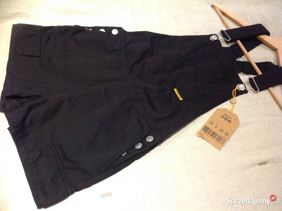 Spodnie Ogrodniczki Czarne Jeans Damskie Nowa Sól