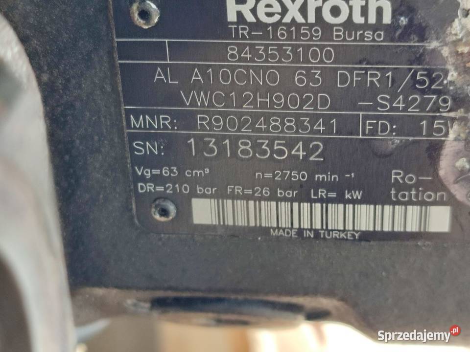 Pompa hydrauliczna R902488341 AL A10CNO 63 Wilkowo sprzedam