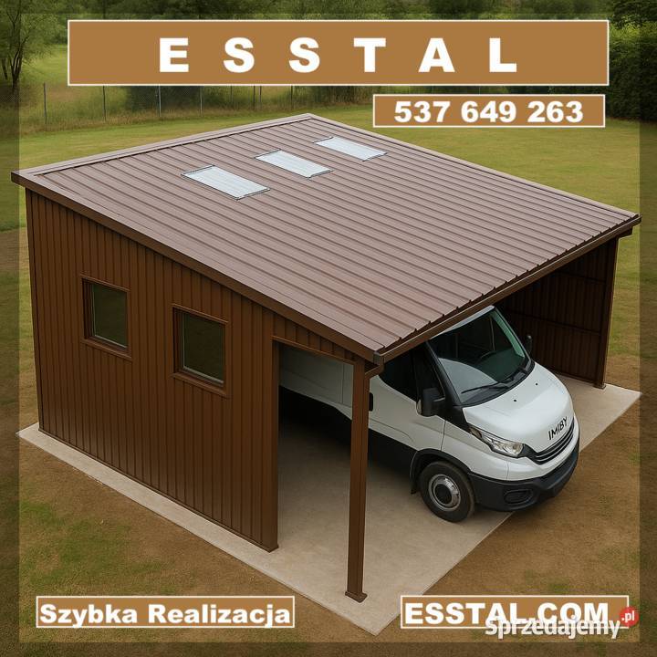 Carport Zadaszenie Garaż Blaszany Wiata 297zł/m2 Słupca