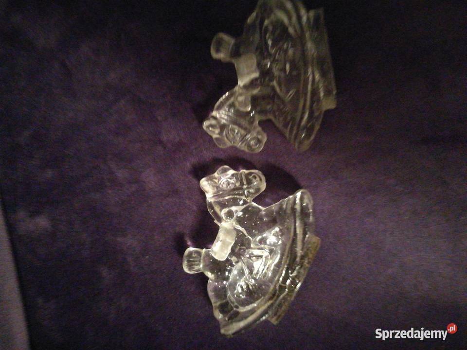 Szklane świeczniki komplet przycisk do papieru zachodniopomorskie Choszczno