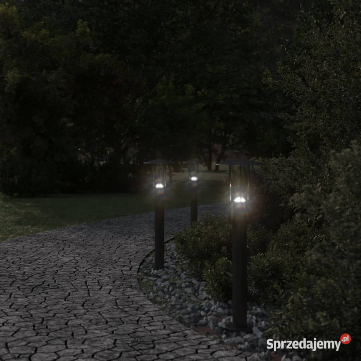 Lampy ogrodowe na słupku 3 czarne 60 stal Warszawa