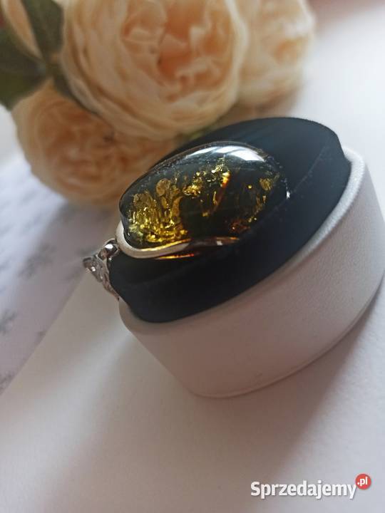 Wisior bursztyn naturalny oprawiony w srebro Warszawa