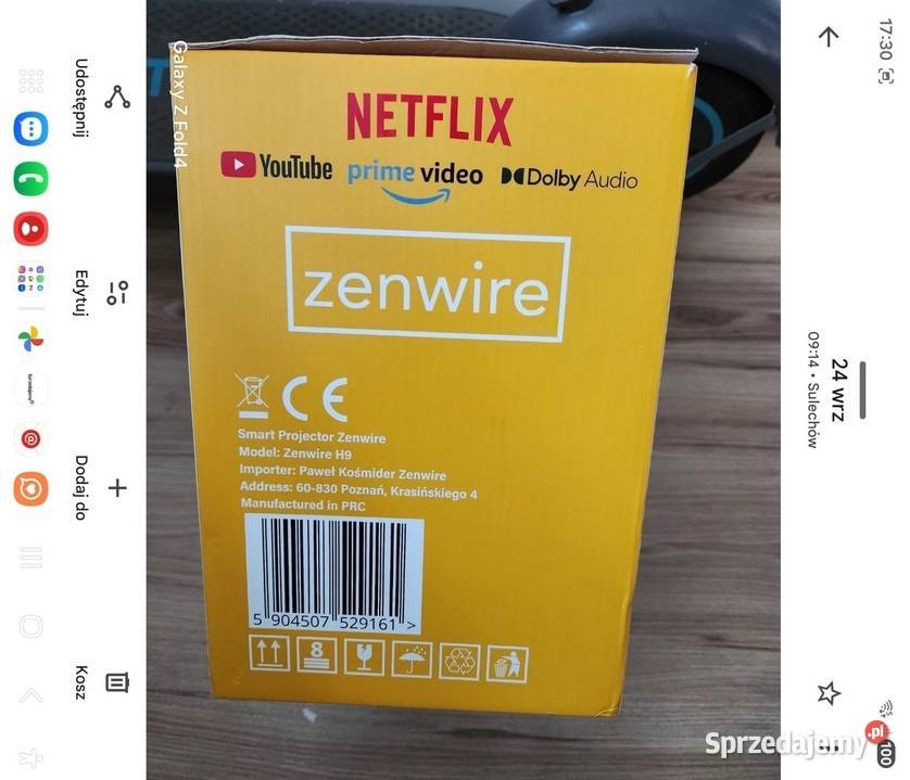 Projektor LED Full HD 4k rzutnik Zenwire H9 Monitory i projektory