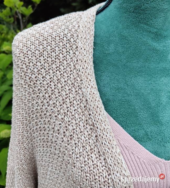 Sweter kardigan HM beżowy M 38 L 40 XL 42 H&M