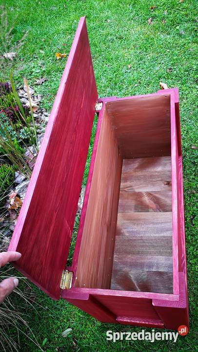 Skrzynia drewniana stolik kawowy pufa siedzisko 85cm świętokrzyskie Radków