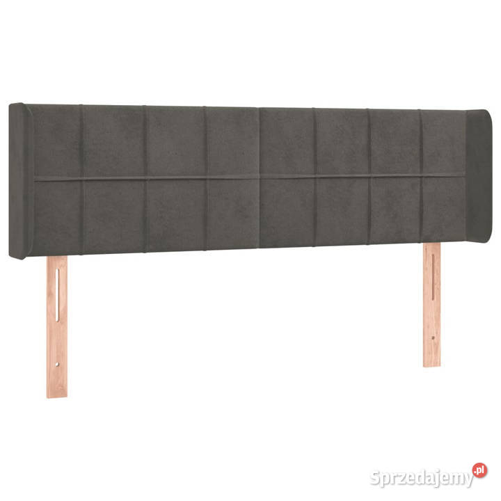 Zagłówek uszak ciemnoszary 147x16x7888 aksamit Warszawa