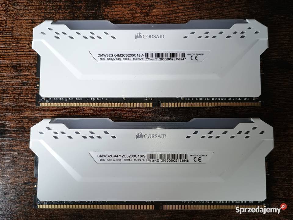 Corsair Vengeance RGB PRO White DDR4 32GB 2x16GB Pamięci Poznań sprzedam