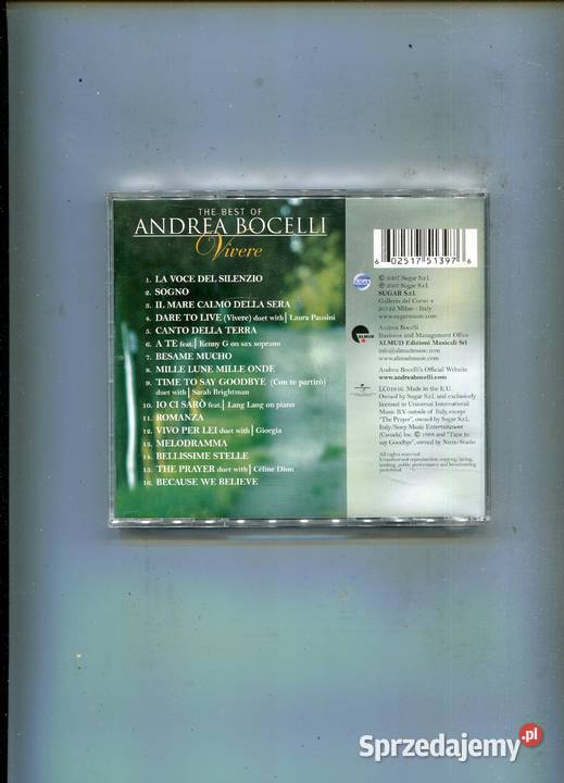 The best of Andrea Bocelli Vivere Płyta CD 1 płyta Szczecin