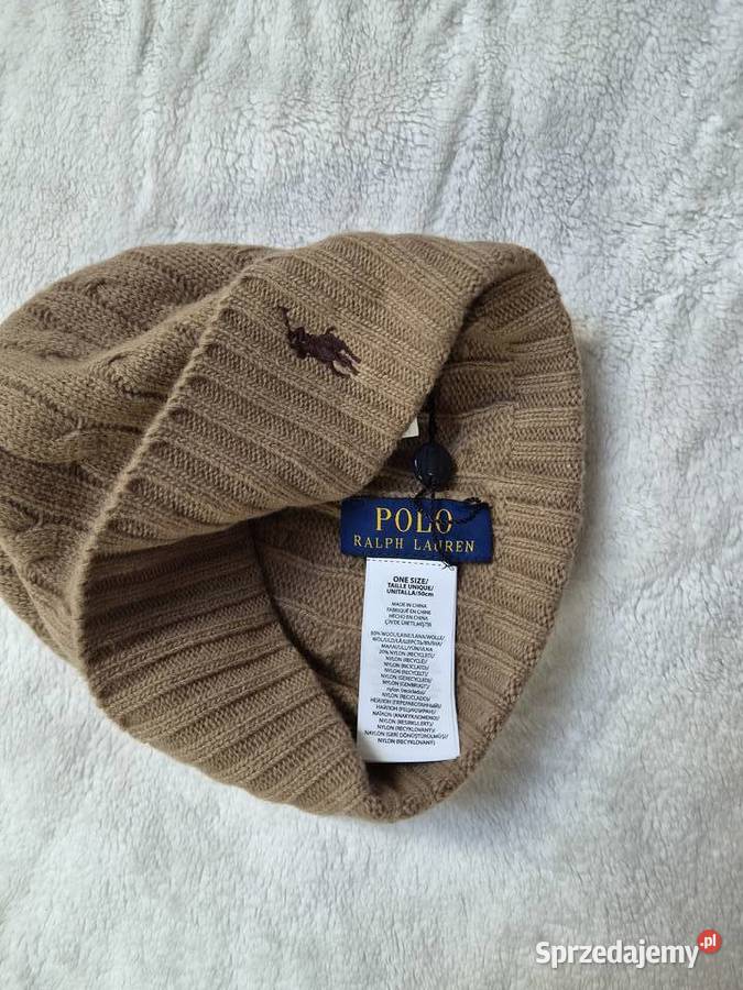 Nowa brązowa czapka bawełniana Polo Ralph Lauren Uniseks Bibice