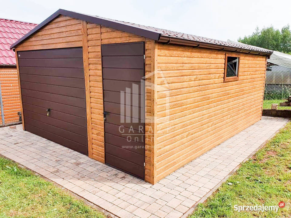 GARAŻ BLASZANY 45m x 6m blachodachówka drzwi Gdów