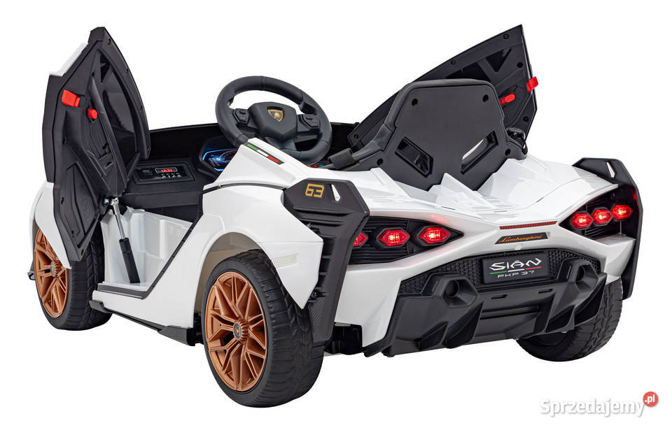 Lamborghini SIAN Białe Auto na Akumulator 12V 4 Pojazdy elektryczne i spalinowe Łopuszno