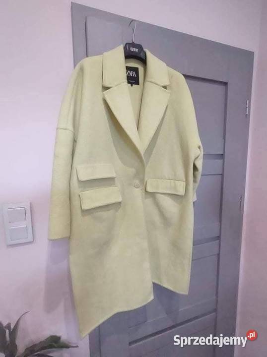 Zara płaszcz damski oversize cytrynka