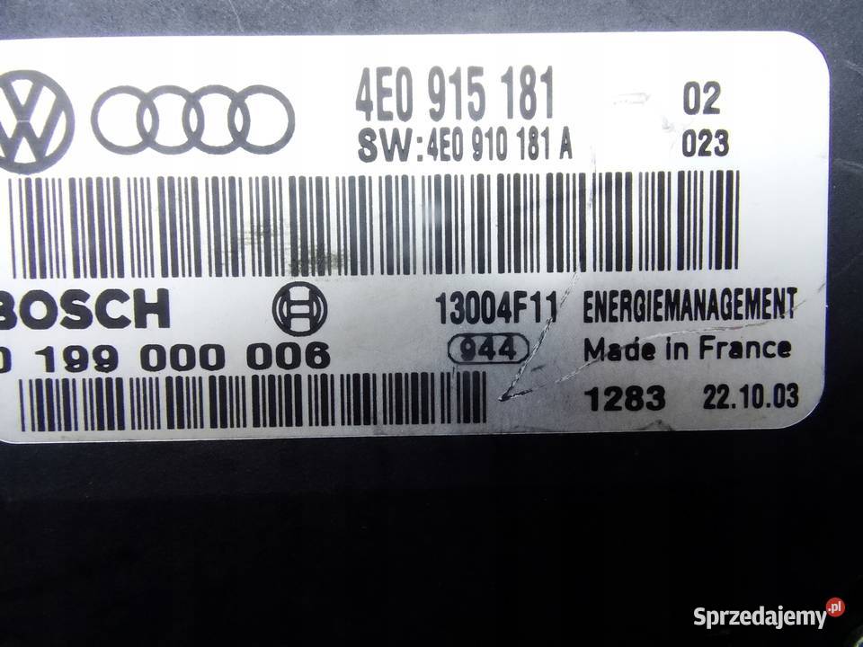 AUDI A8 D3 0307 MODUL AKUMULAORA KLEMY NAPIĘCIA Komputery wielkopolskie