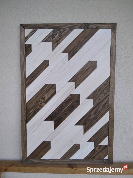 Obraz mozaika dekoracja z drewna 80x53 wenge dąb inny kolor Gdynia