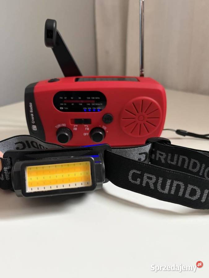 Zestaw Survivalowy radio solarne lampa czołowa Latarki i oświetlenie Praszka