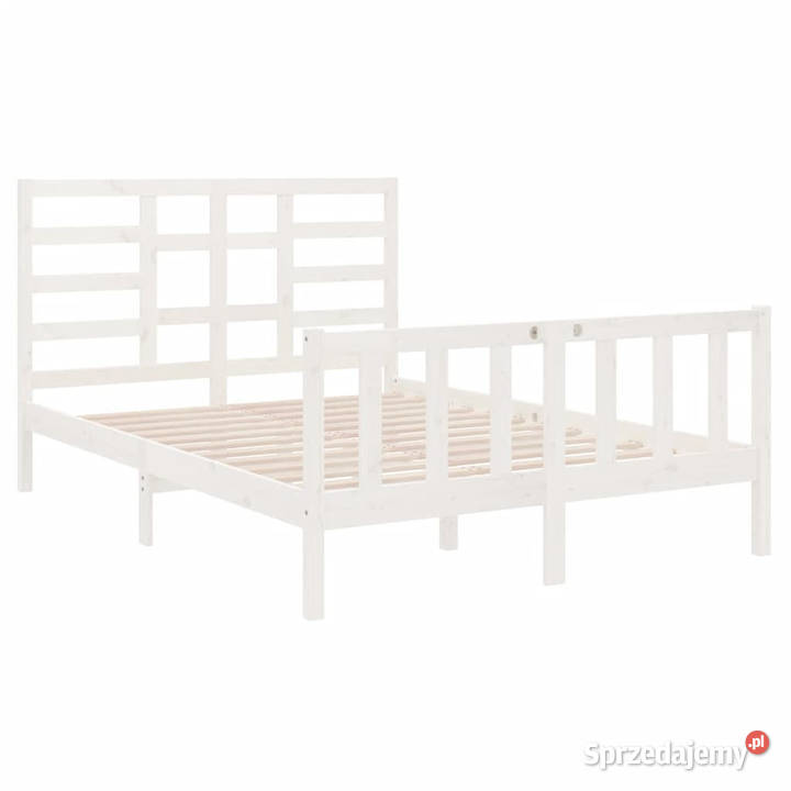 Rama łóżka biała lite drewno 140x190 WM3105906 Warszawa
