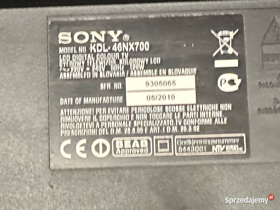 Telewizor Sony Bravia KDL46W905A Full HD led 46cale łódzkie Łódź
