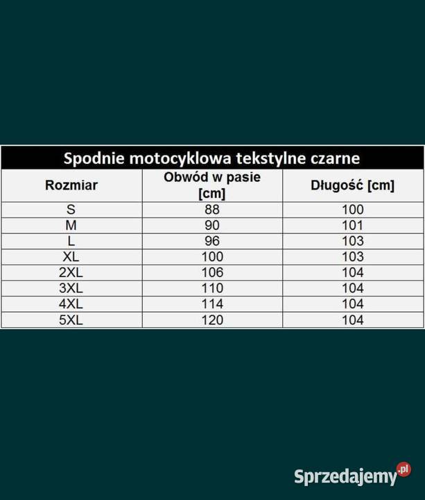 Komplet motocyklowy czarny uniwersalny spinany Rozmiar XXL lubuskie Witnica
