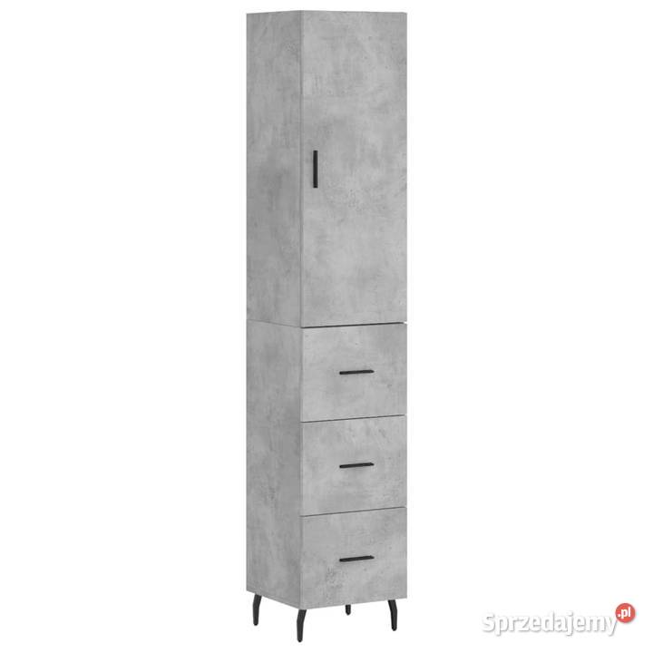 Wysoka szafka szarość betonu 345x34x180 Warszawa