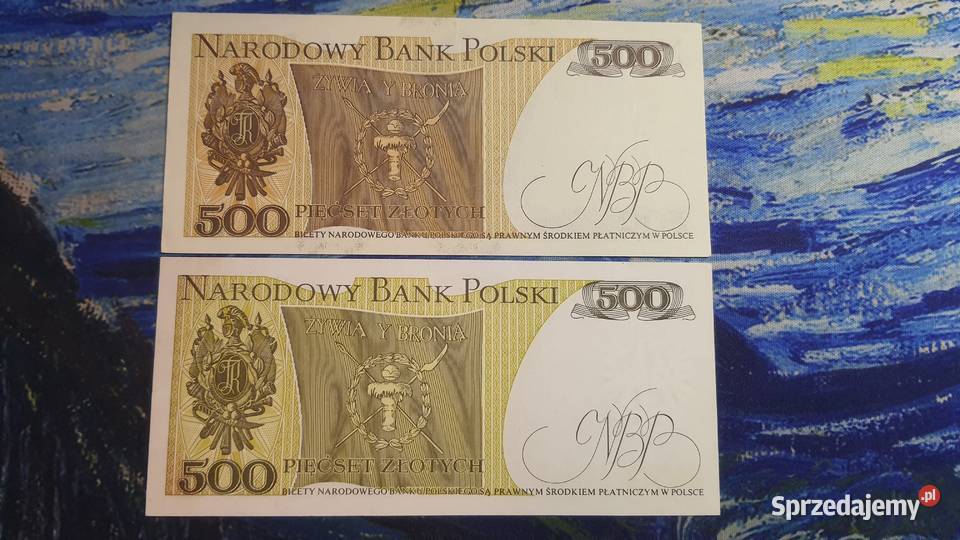 RZADKOŚĆ 500 złotych 1974 s B UNC błąd druku Warszawa