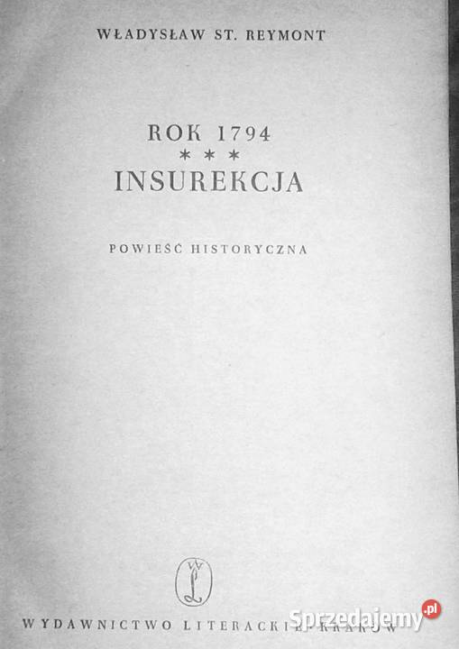 1794 Insurekcja Powieść Władysław S Reymont Chełm