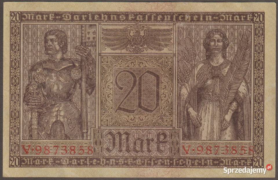NIEMCY 20 MAREK 1918 STAN BANKOWY UNC Łódź