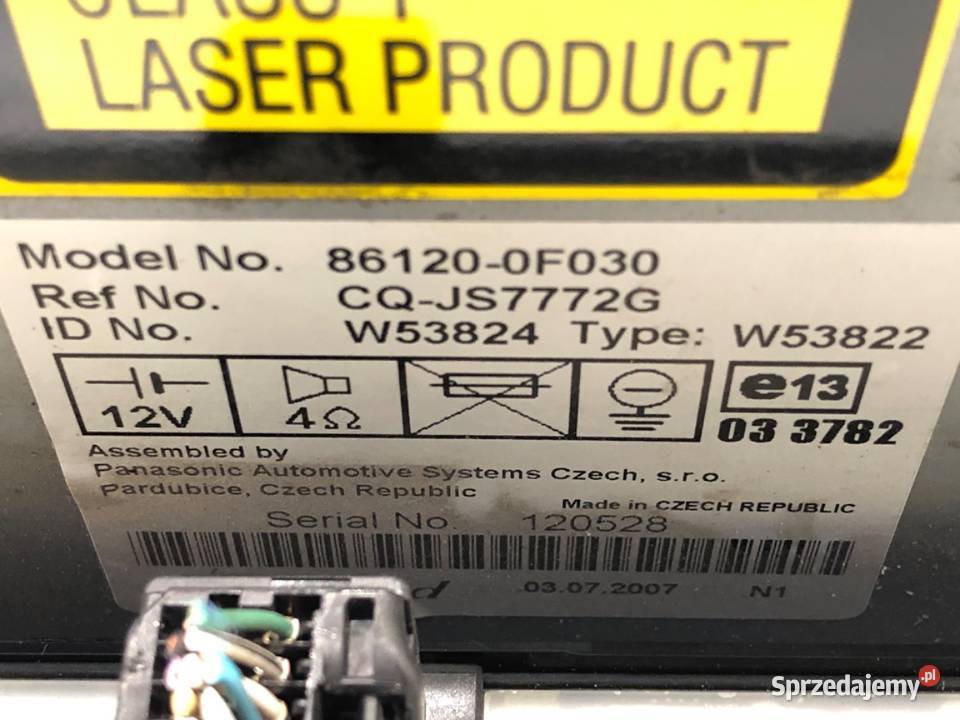 RADIO TOYOTA COROLLA E13 861200F030 0409