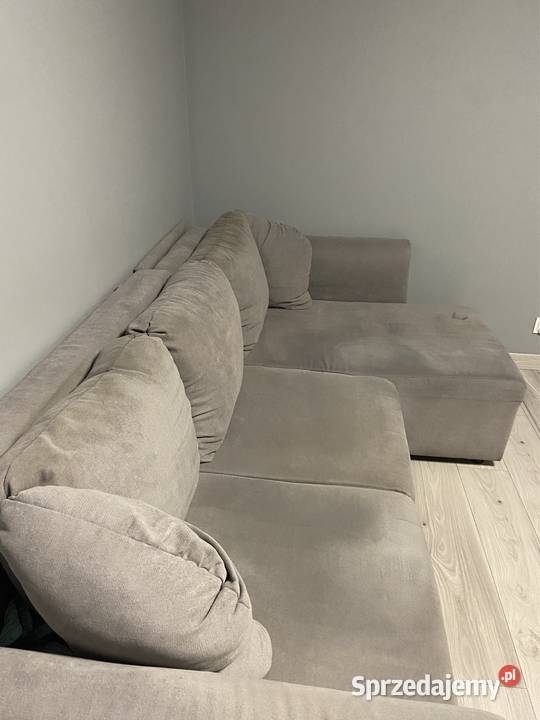 Narożnik szary rozkładana z funkcją spania i Cieśle