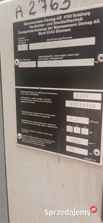 Sprężarka CompAir Rallye112 RA112 75KW S003838 Wilków