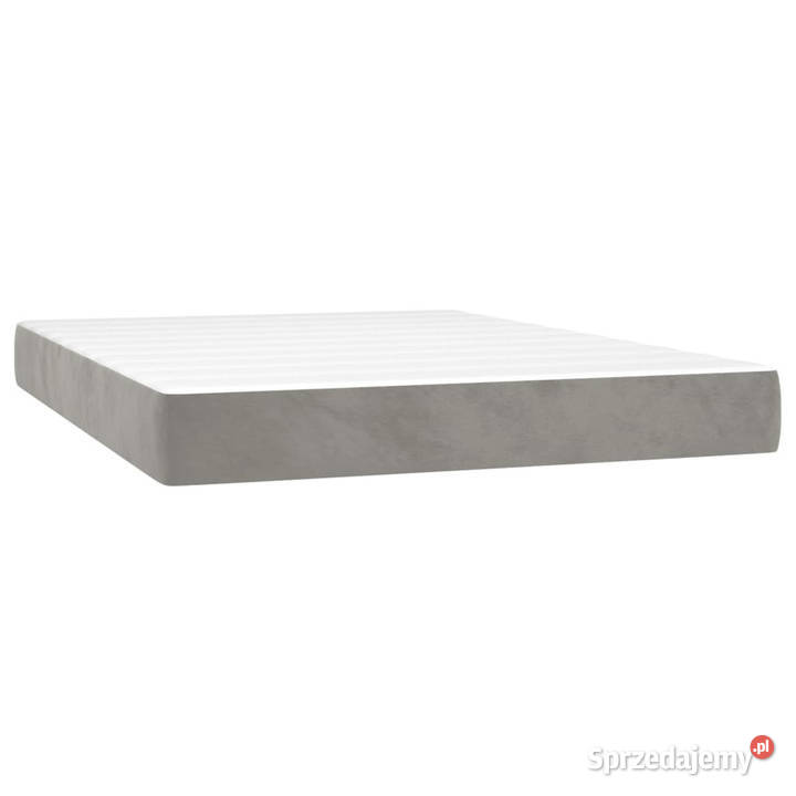Łóżko kontynentalne z materacem i LED szare 88cm