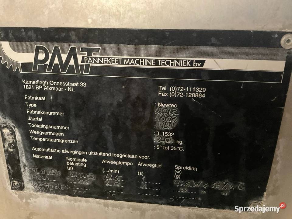 Nawi Newtec 2012 Linia nadziewająca i ważąca Krotoszyn