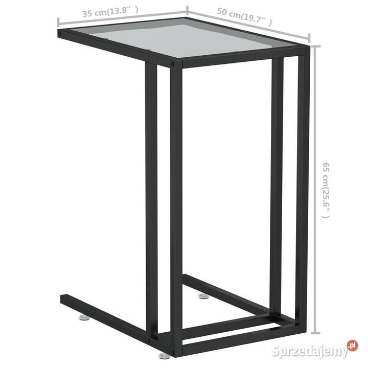 Komputerowy stolik boczny przezroczysty 50x35x65
