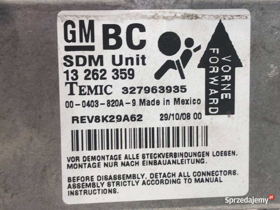 SENSOR AIRBAG OPEL CORSA D 13262359 0614 CZUJNIK