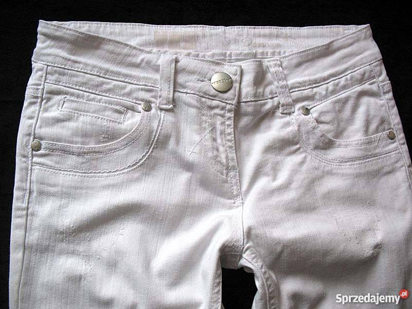 DZIURY BIAŁE SPODNIE DŻINSY JEANS 36 S biodra 90 mazowieckie