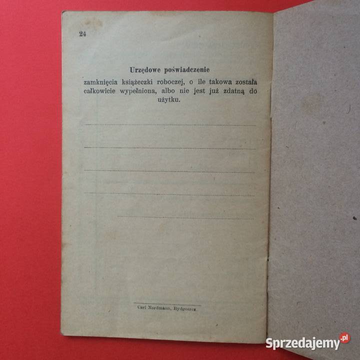 1809 Książka Robocza Ziemborski Szczecin